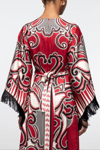 LONG SATIN DRESS "ALCHEMY" MULTICOLOR