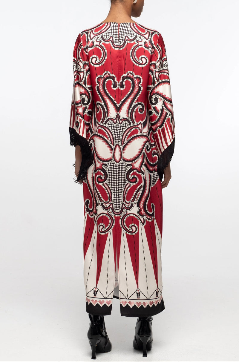 LONG SATIN DRESS "ALCHEMY" MULTICOLOR