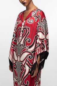 LONG SATIN DRESS "ALCHEMY" MULTICOLOR