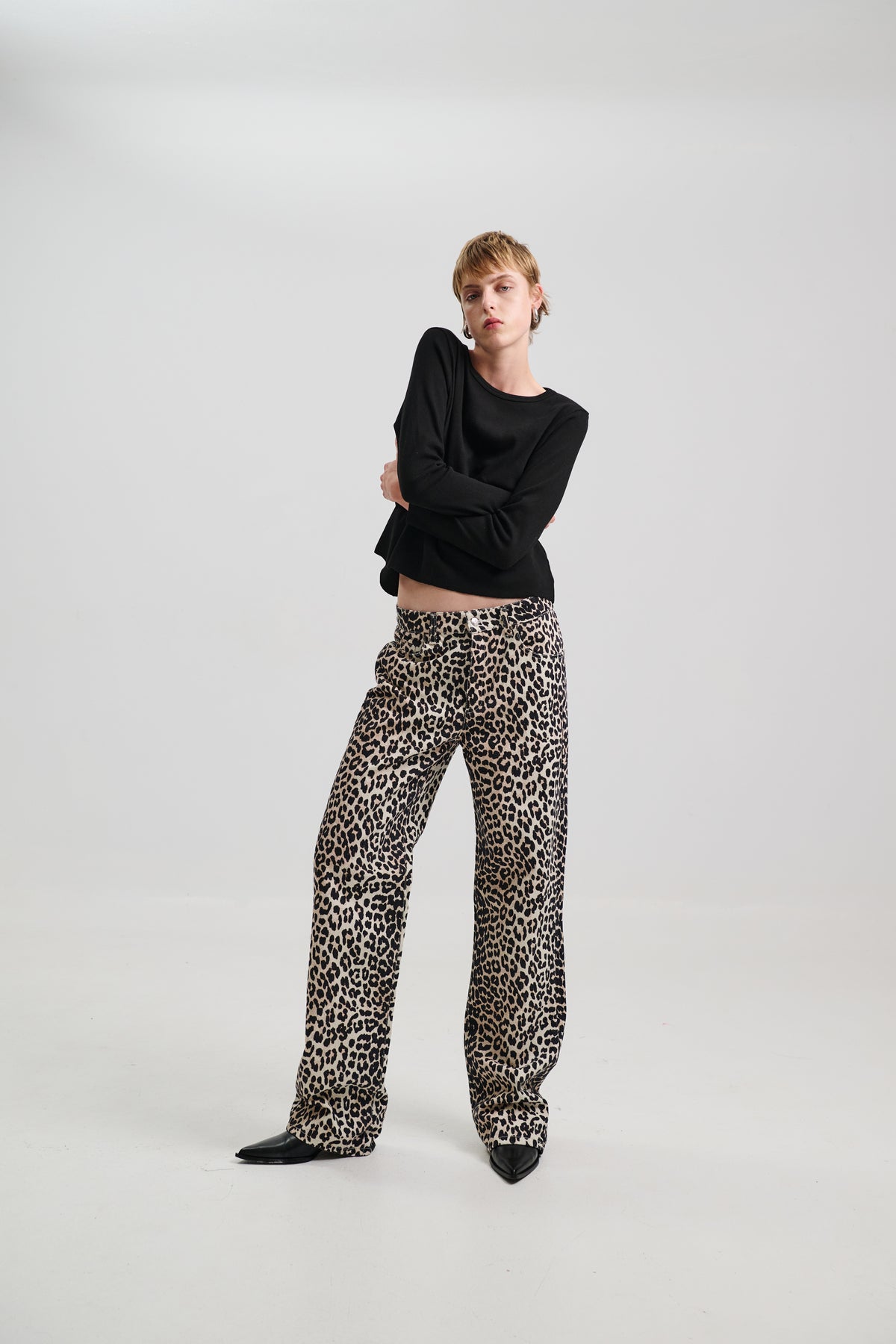 BAGGY DENIM TROUSERS "LEOPARD"