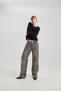 BAGGY DENIM TROUSERS "LEOPARD"