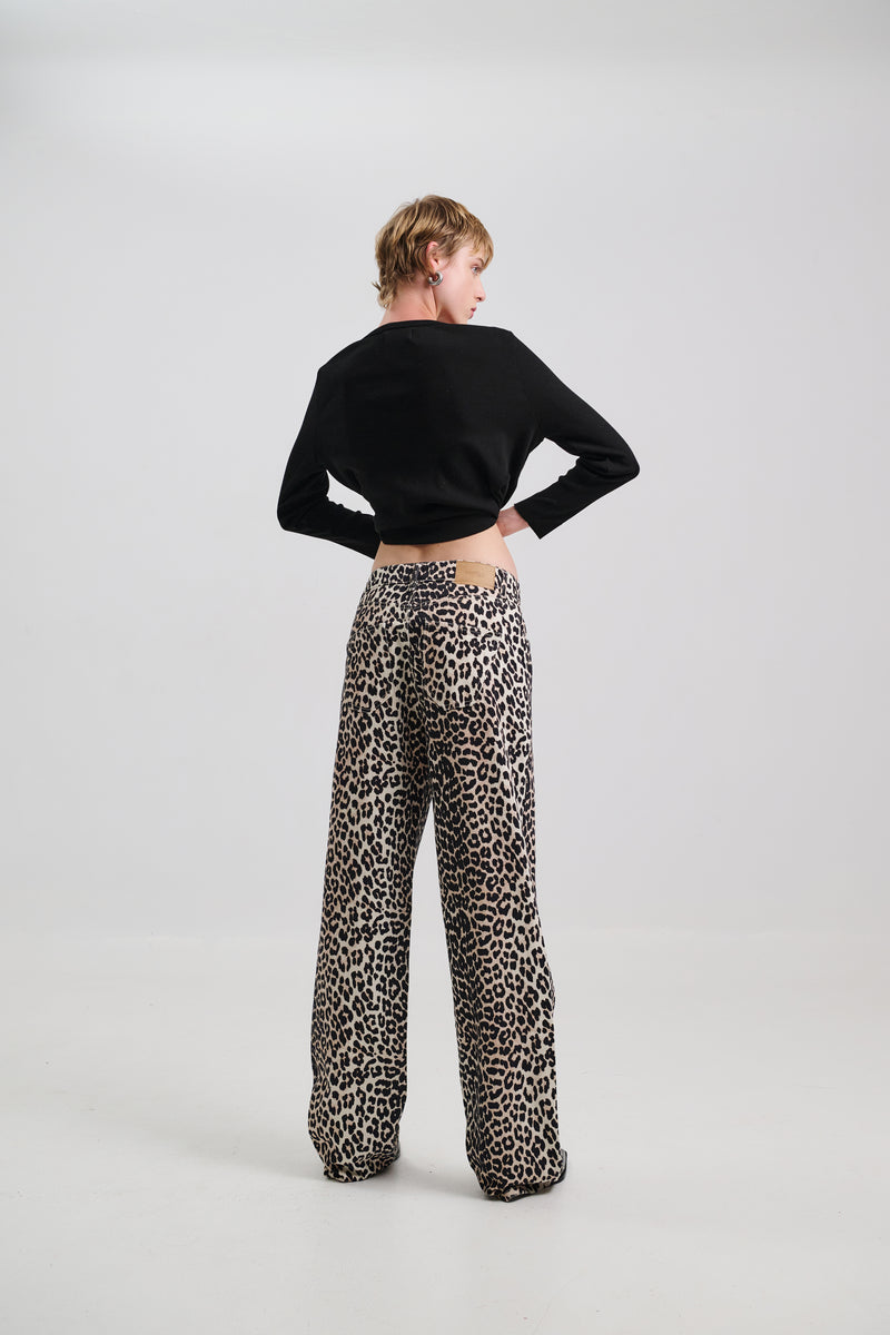 BAGGY DENIM TROUSERS "LEOPARD"