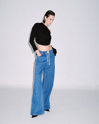 DENIM TROUSERS "STRIPE"