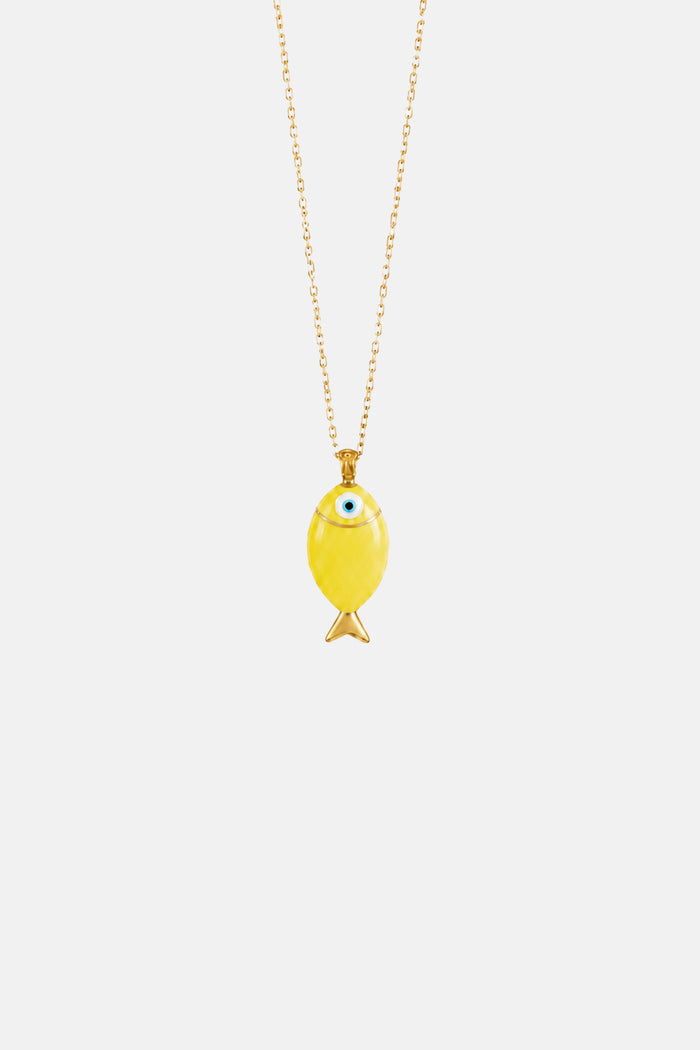 ENAMEL NECKLACE "MINI SEA BREAM" YELLOW