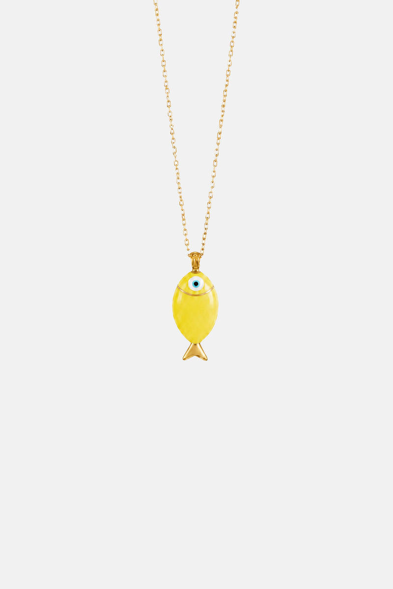 ENAMEL NECKLACE "MINI SEA BREAM" YELLOW