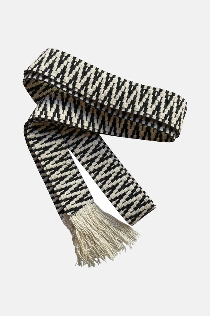 WOVEN BELT "ZIGZAG" BLACK/WHITE