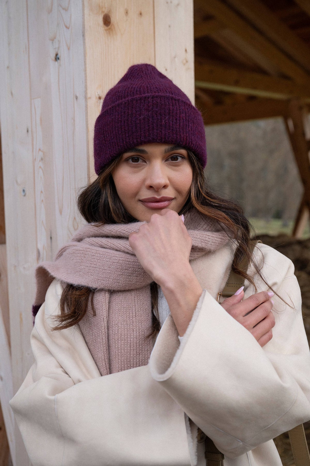 ALPACA WOOL CAP BURGUNDY