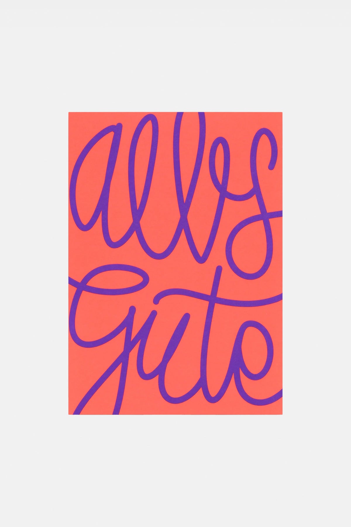 GREETING CARD "ALLES GUTE" CORAL/PURPLE