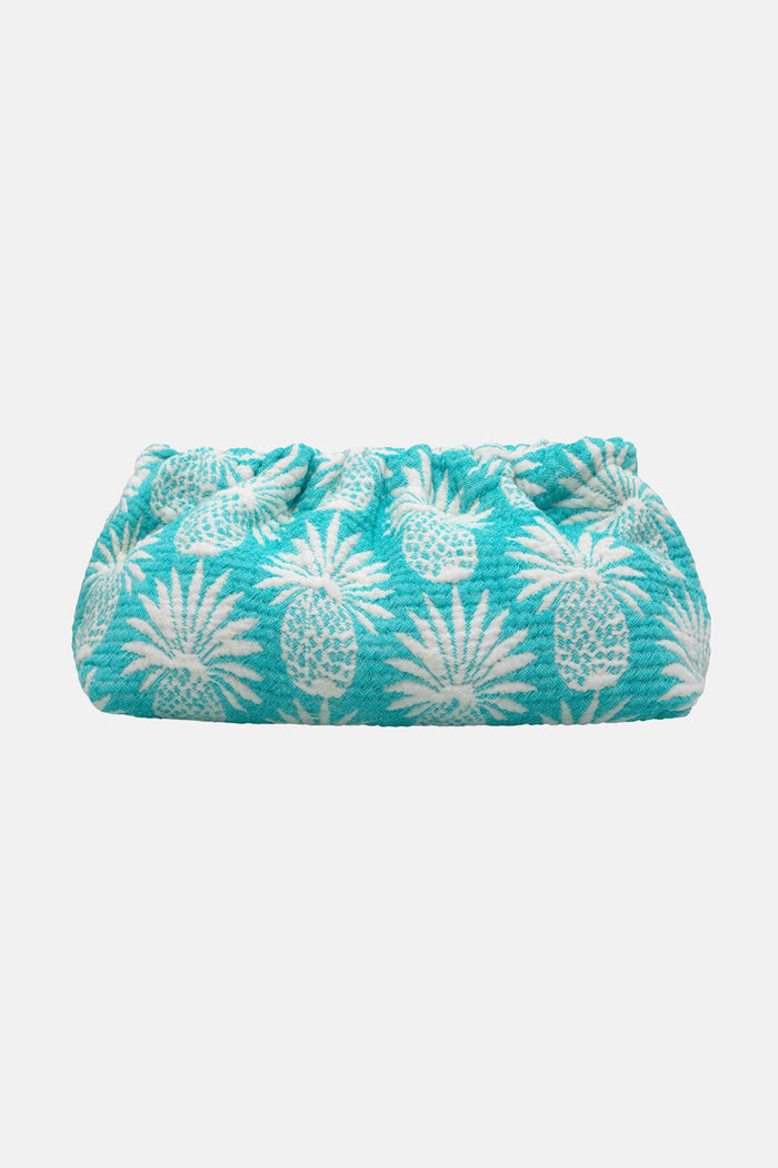 WOVEN CLUTCH BAG "ANANAS" LIGHT BLUE