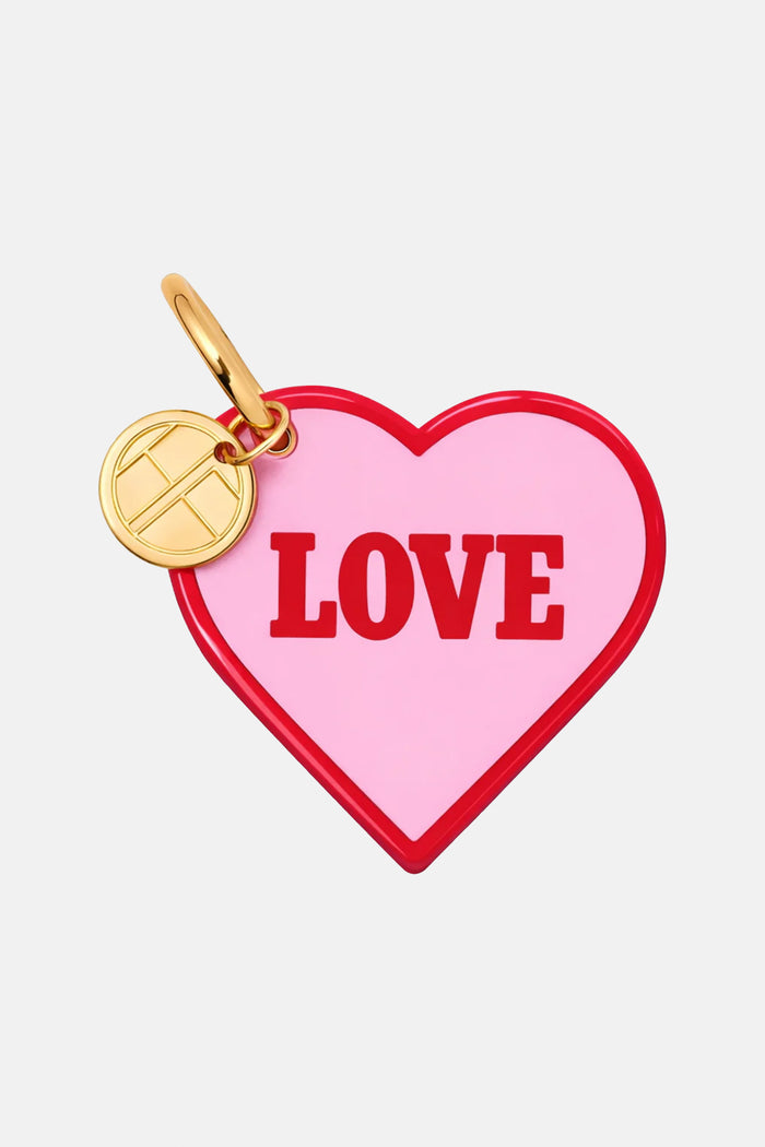 BAG CHARM/KEYCHAIN "LOVE" PINK/RED/HORN