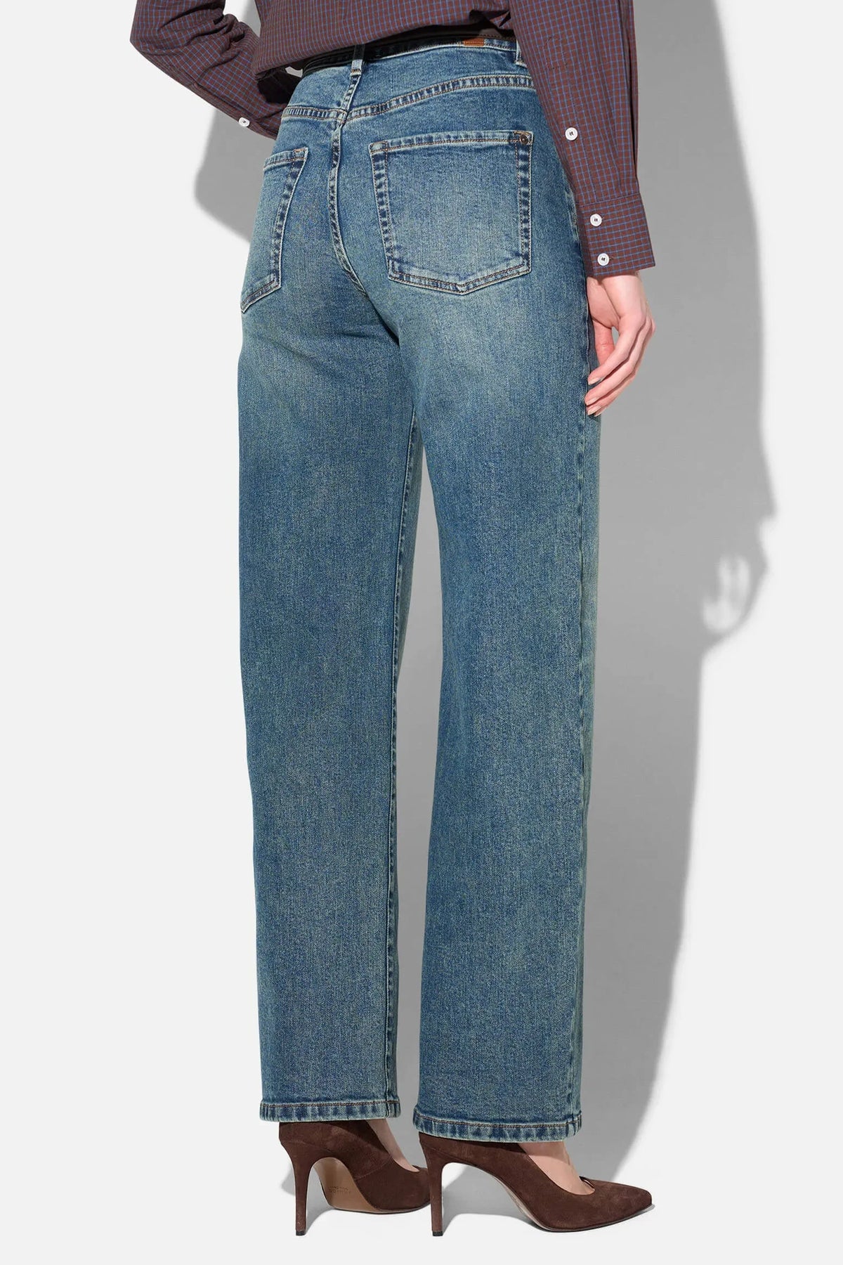BARREL STRETCH DENIM PANTS "BAXTER" WASHED BLUE
