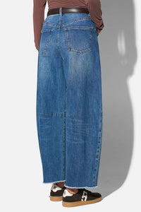 BARREL STRETCH DENIM PANTS "BILLY" MID BLUE