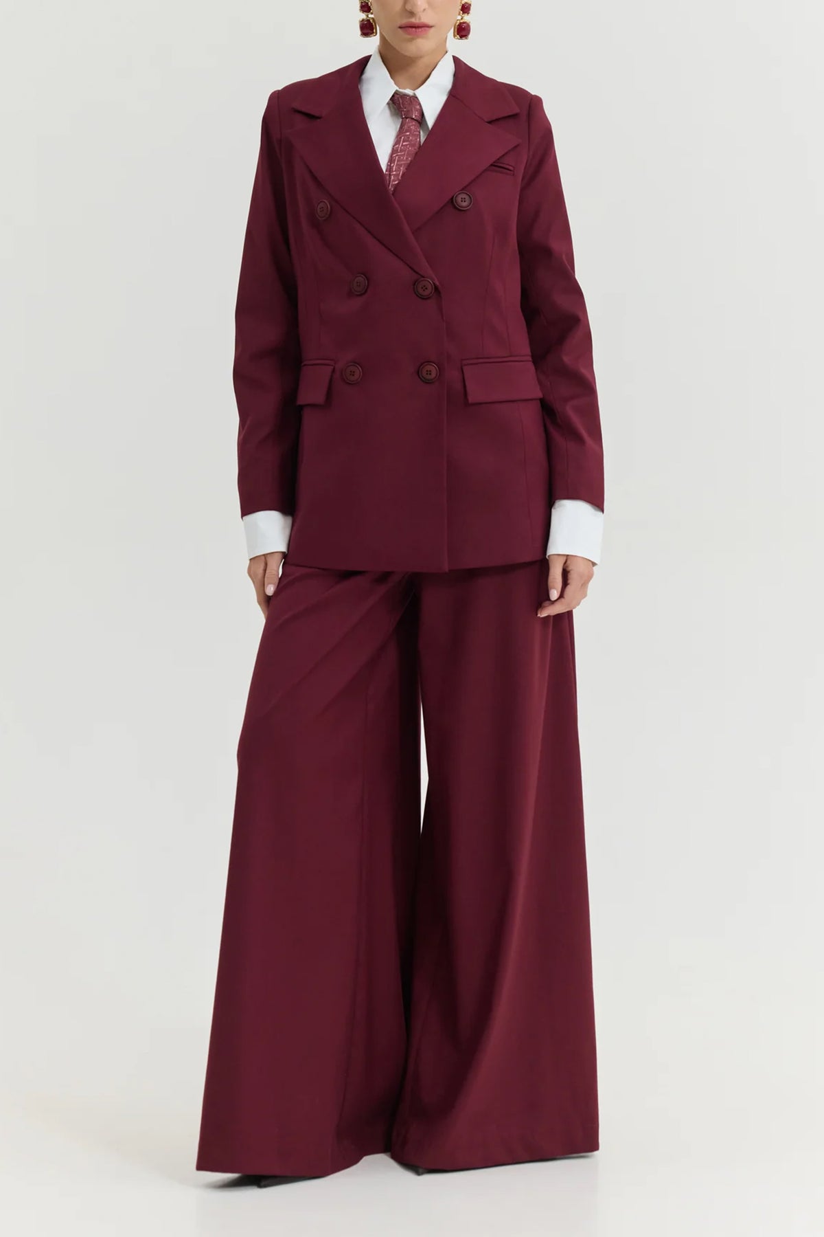 EXTRA WIDE SUIT PANTS BORDEAUX