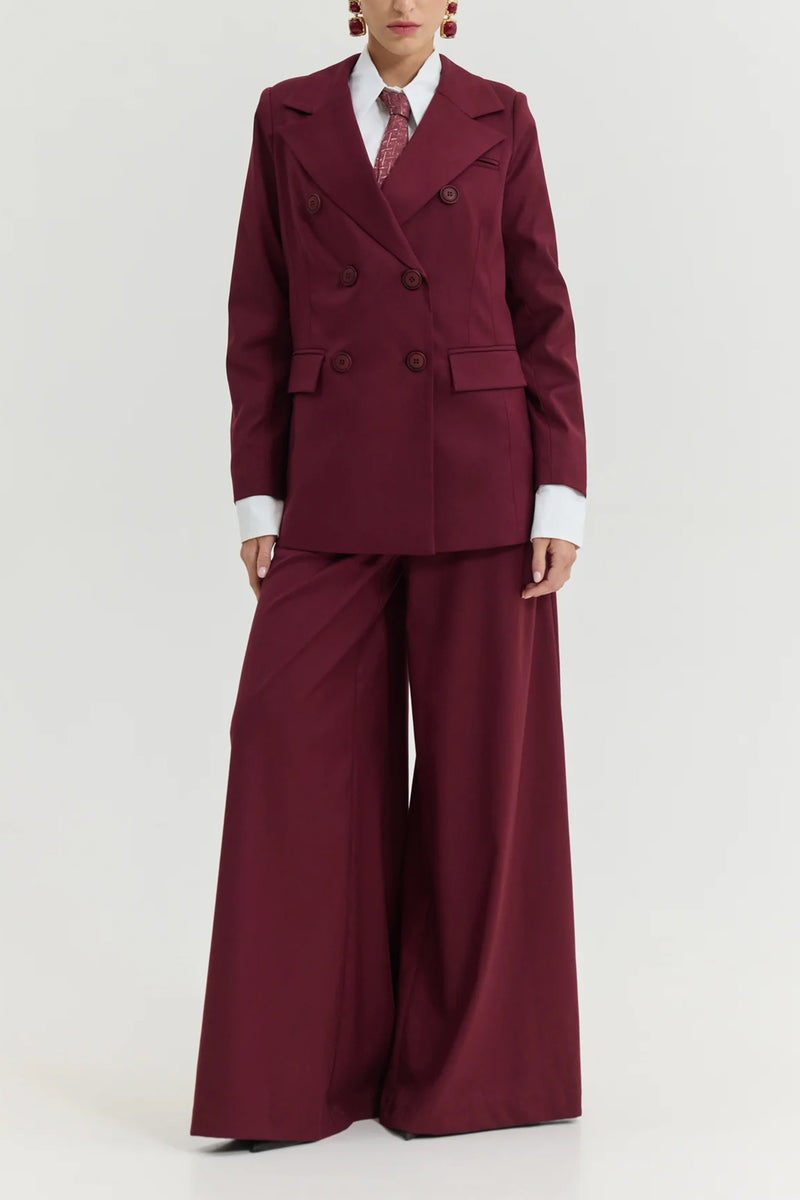 EXTRA WIDE SUIT PANTS BORDEAUX
