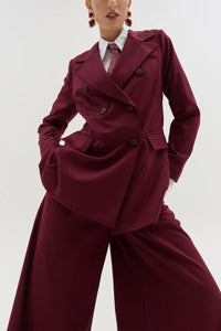 EXTRA WIDE SUIT PANTS BORDEAUX