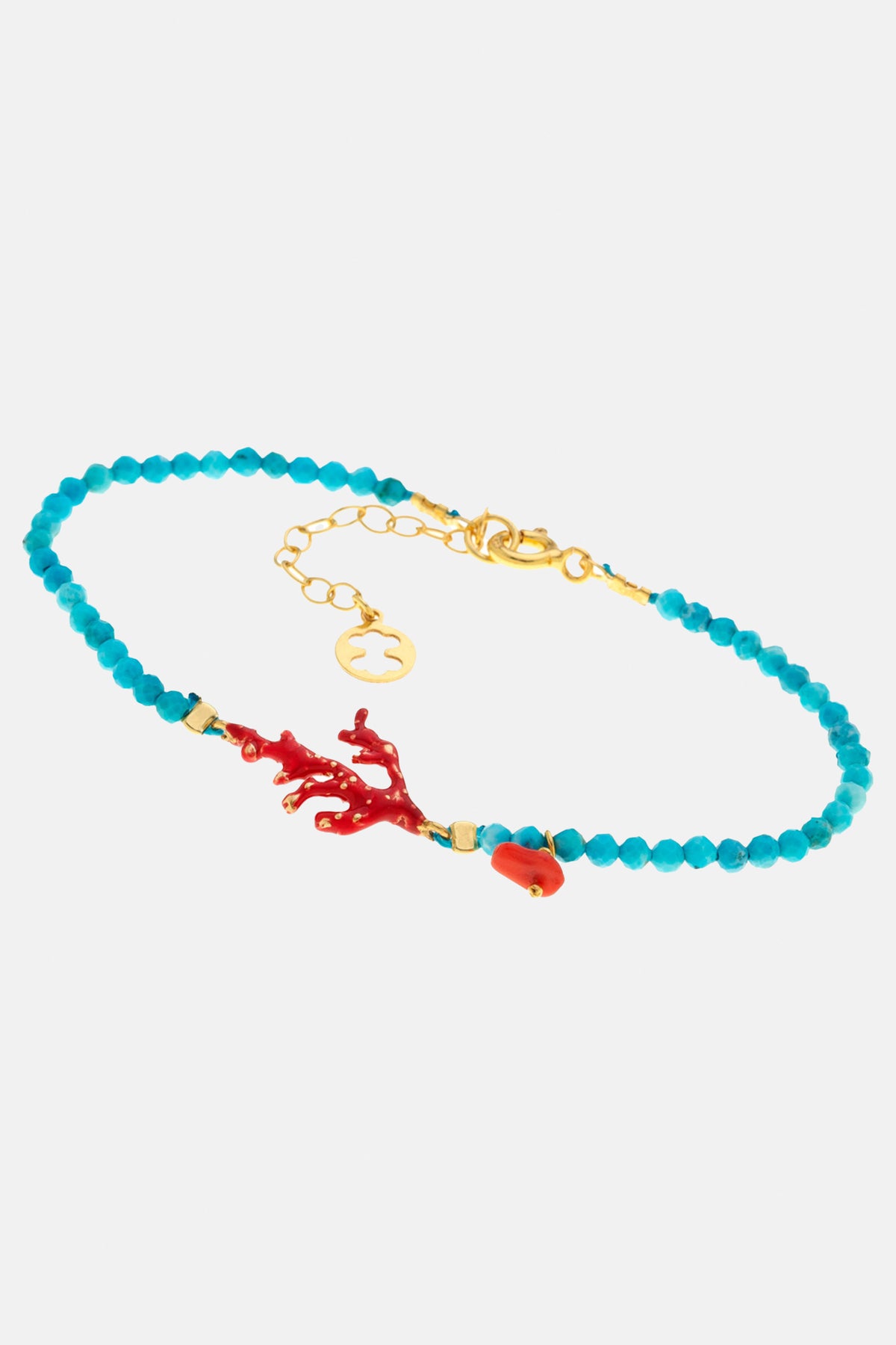 BRACELET "KORALLI" TURQUOISE/RED