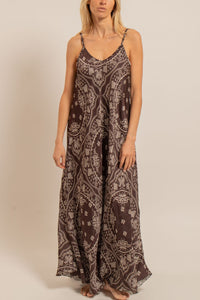 STRAPPY VISCOSE DRESS „BANDANA“ CHOCOLAT