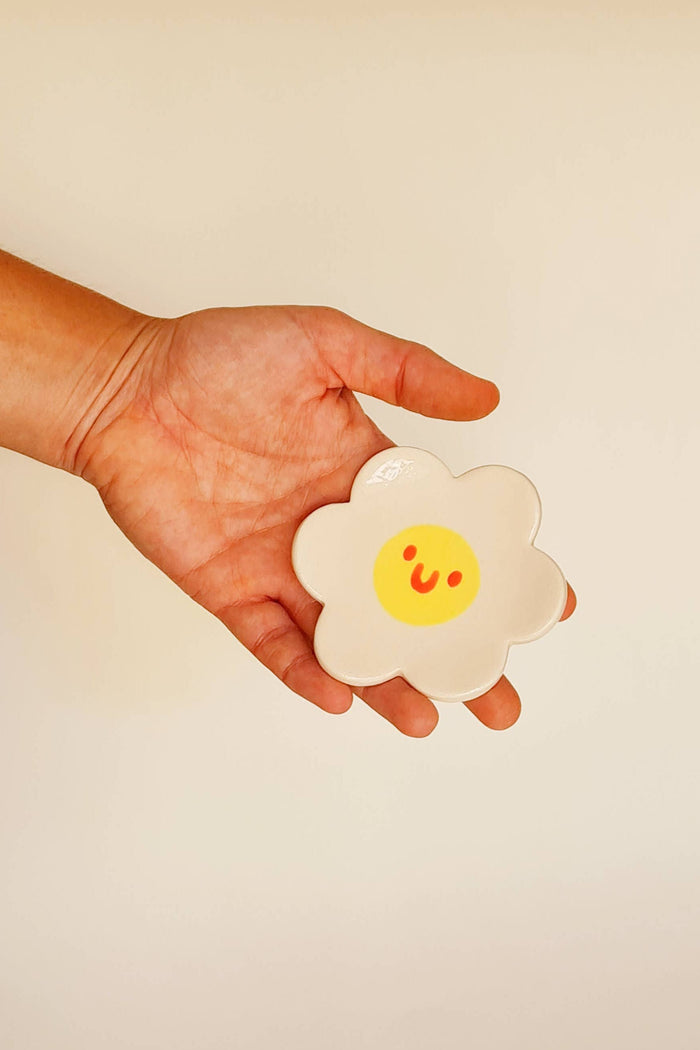 MINI PLATE "HAPPY FLOWER" WHITE