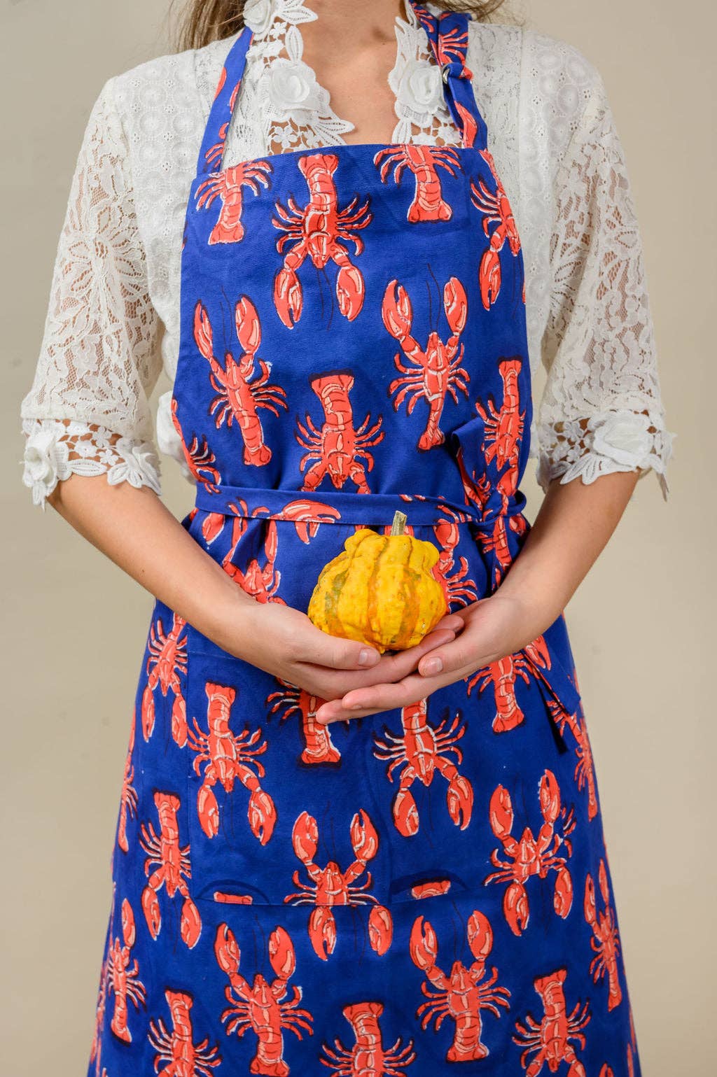 APRON "LOBSTER" BLUE/RED