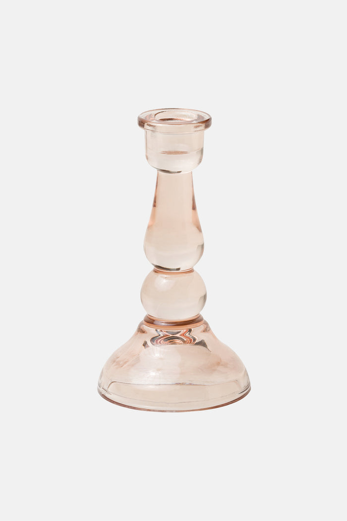 GLASS CANDLE HOLDER ROSE