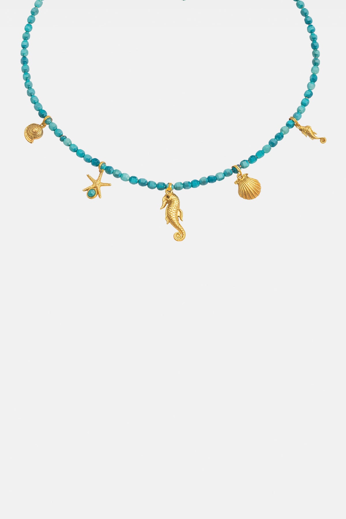 NECKLACE "OCEAN LOVE" TURQUOISE/GOLD
