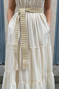 WOVEN BELT "CHEVRON" GOLD/ECRU