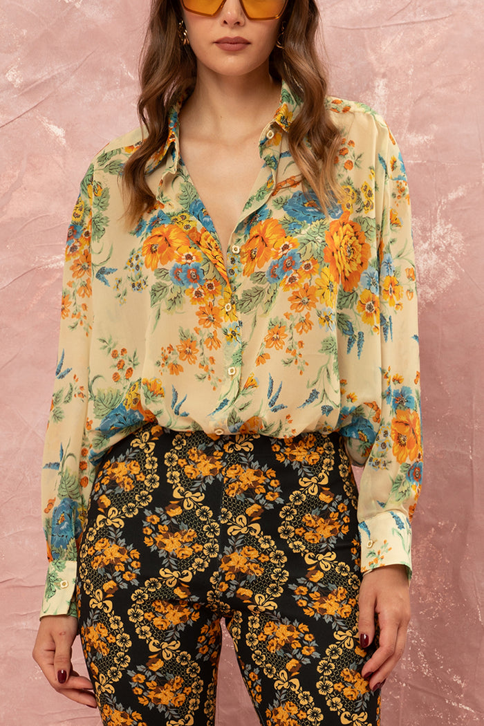 OVERSIZED CHIFFON BLOUSE "TAPETSARIA” MULTICOLOR