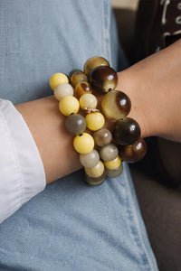 CHUNKY HORN BRACELET „SAFARI“ BROWN