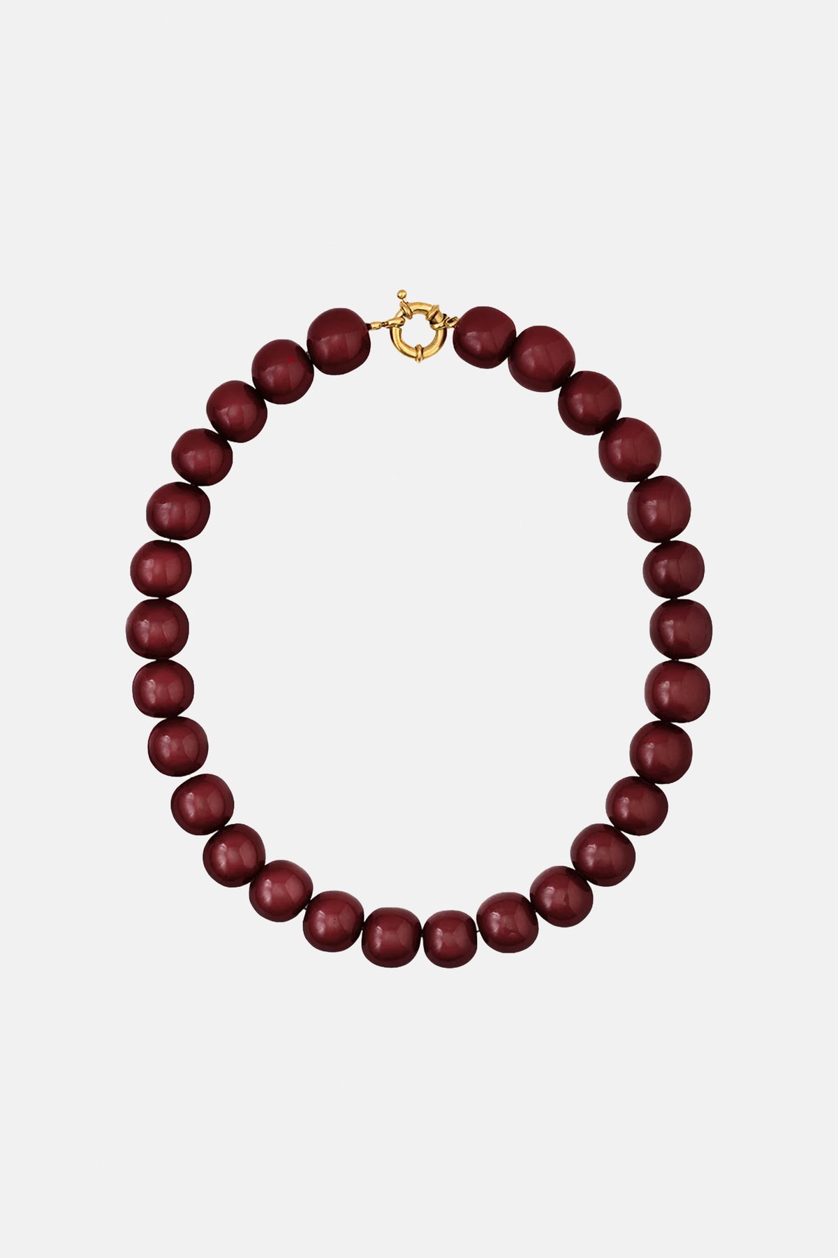 CHUNKY RESIN NECKLACE BORDEAUX