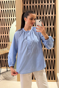 COTTON BLOUSE WITH BALLOON SLEEVES CIEL