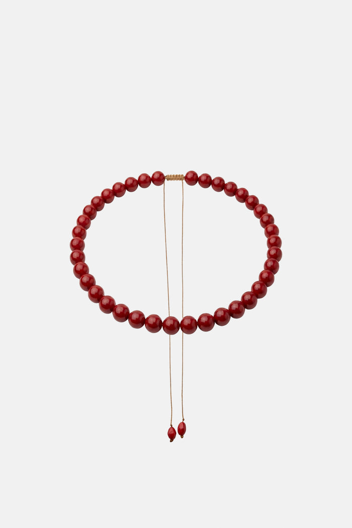 BEADED NECKLACE "CORAL“ RED