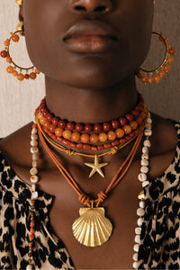BEADED NECKLACE "TANGERINE SOUL“ ORANGE