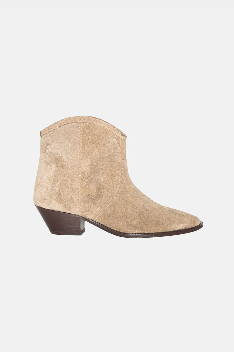 SUEDE WESTERN BOOTS NUDE