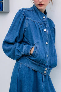 TENCEL DENIM JACKET MID BLUE