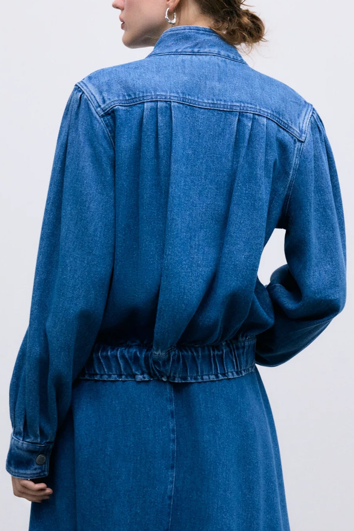 TENCEL DENIM JACKET MID BLUE