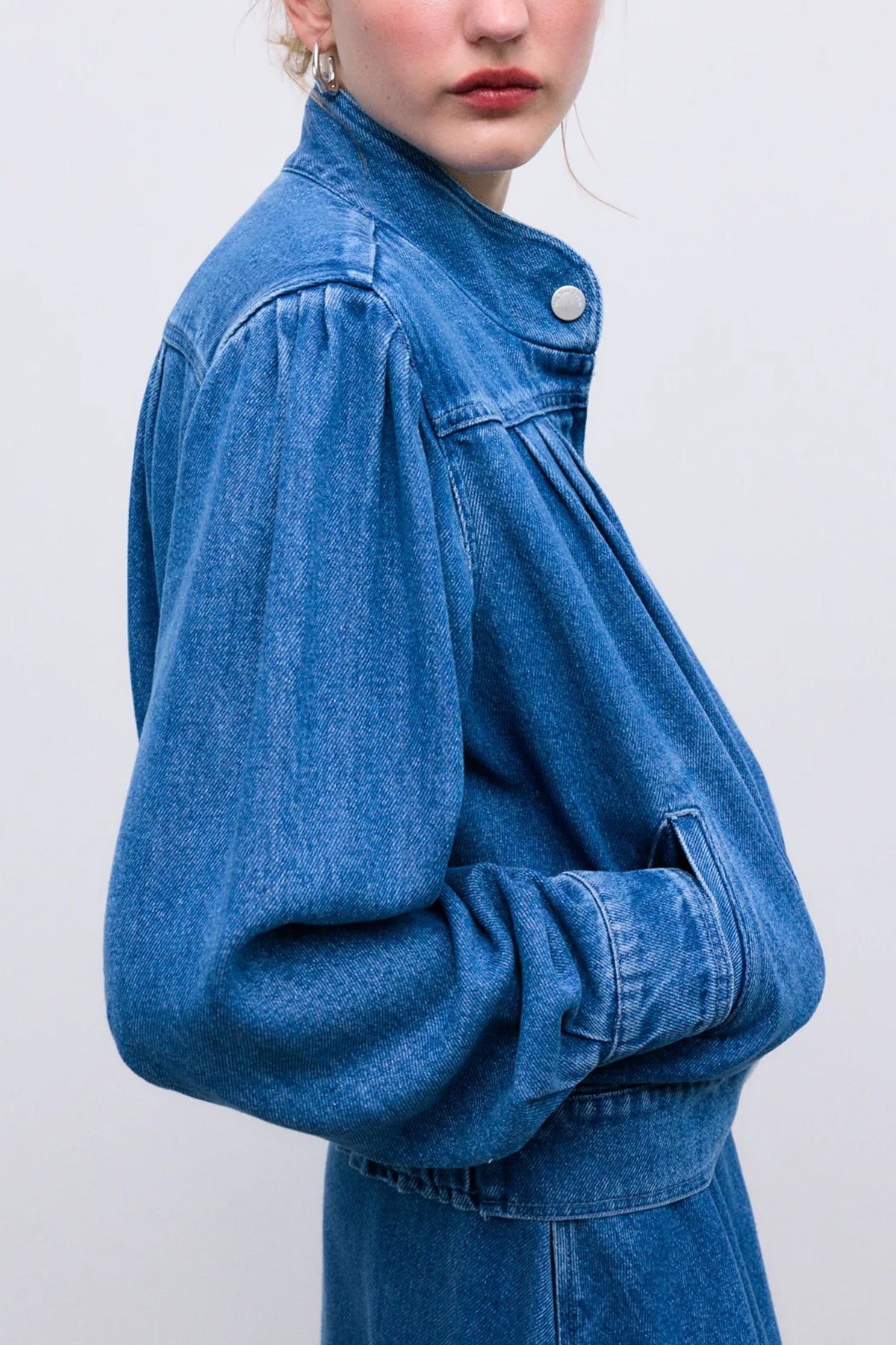 TENCEL DENIM JACKET MID BLUE