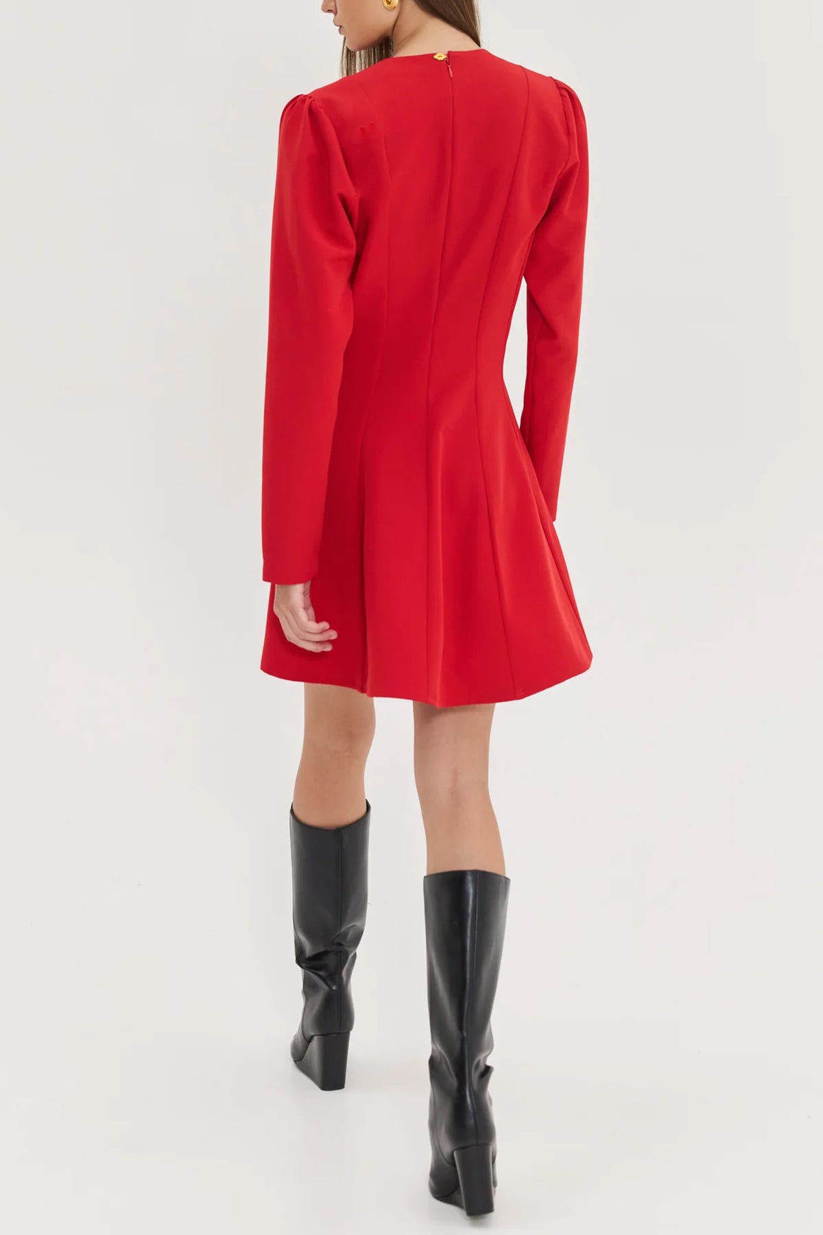 FITTED MINI DRESS HOT RED