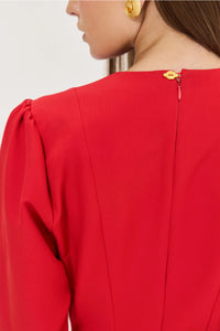 FITTED MINI DRESS HOT RED