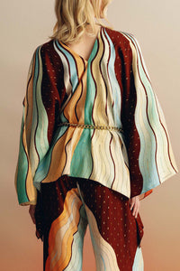 KAFTAN BLOUSE "ECUADOR" SUNSET/LUREX