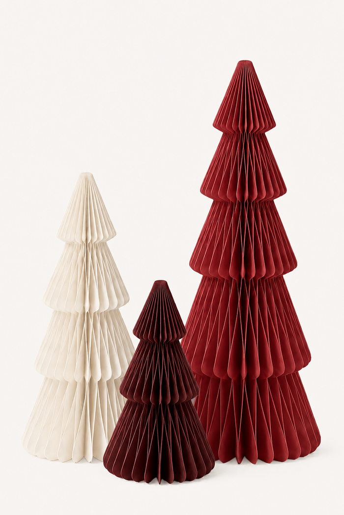 PAPER TREE SET OFFWHITE/RED/BORDEAUX