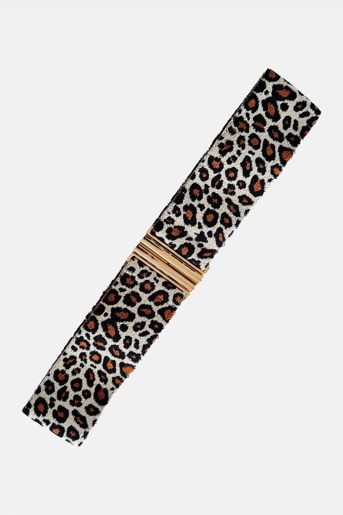 ELASTIC  BELT “LEO" BROWN/GOLD