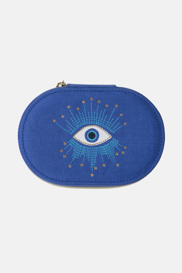 OVAL JEWELRY CASE "EYE“ BLUE