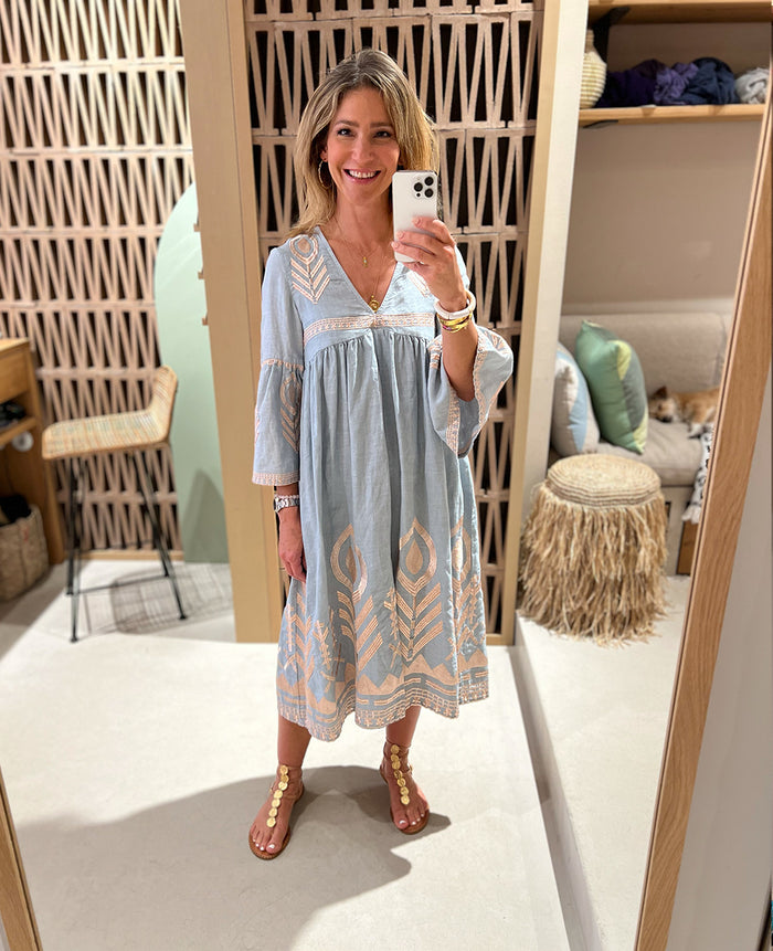 MIDI LINEN DRESS "FEATHER"