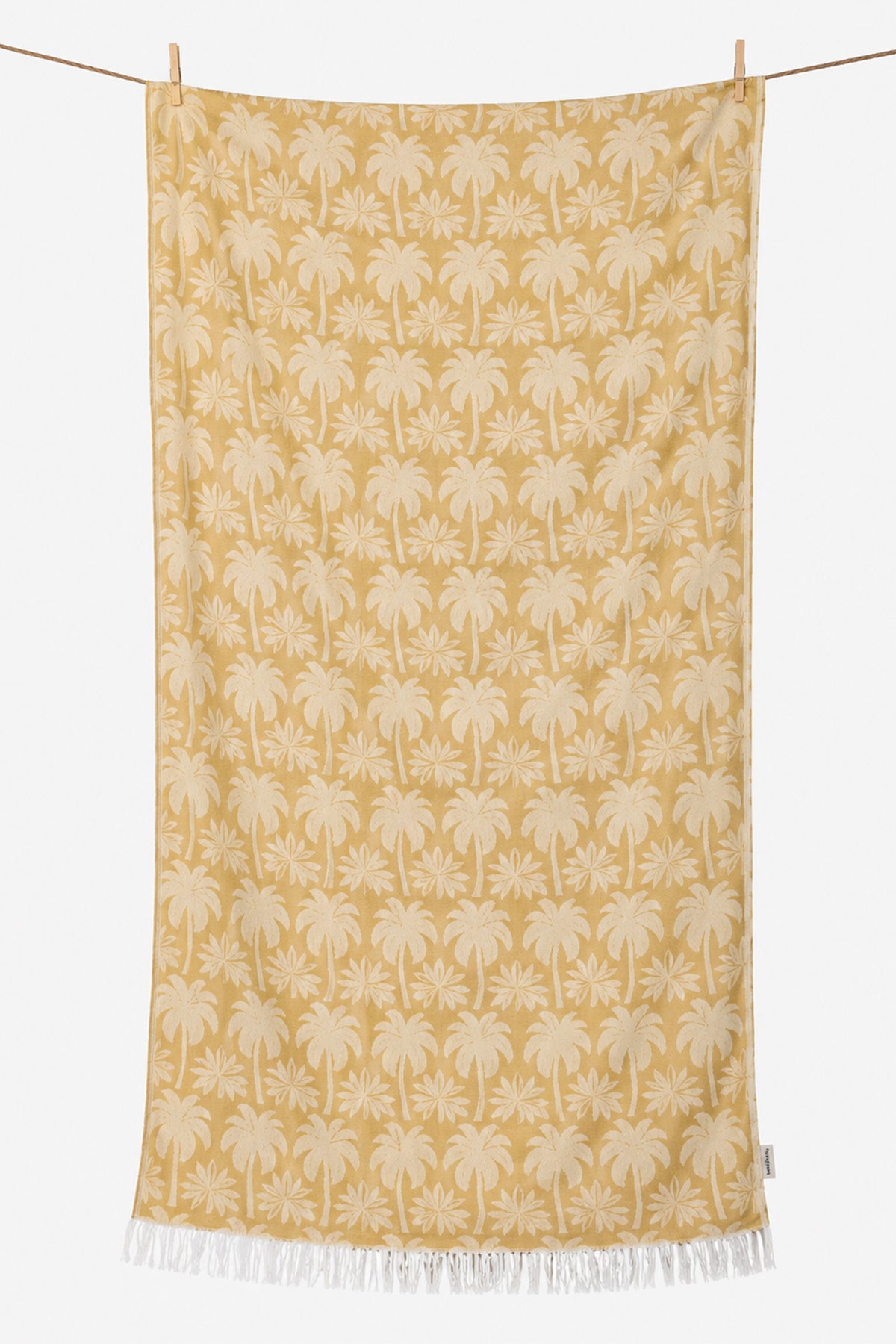 WOVEN BEACH TOWEL "FINIKAS" MUSTARD