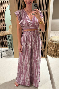 CROP TOP WITH RUFFLES "FINIKAS" PURPLE