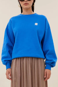 OVERSIZED COTTON SWEATER "LUCKY" FRENCH BLUE