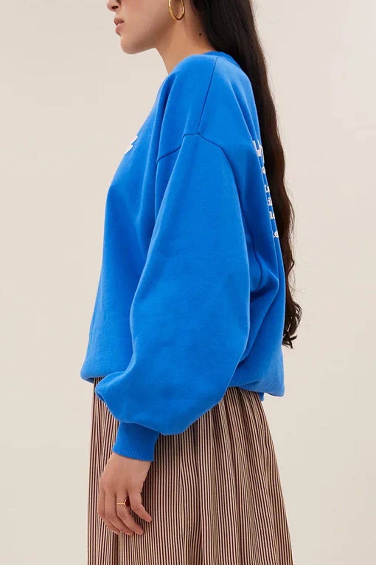 OVERSIZED COTTON SWEATER "LUCKY" FRENCH BLUE