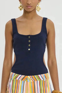 CUT-OUT TANK TOP BODY BLUE