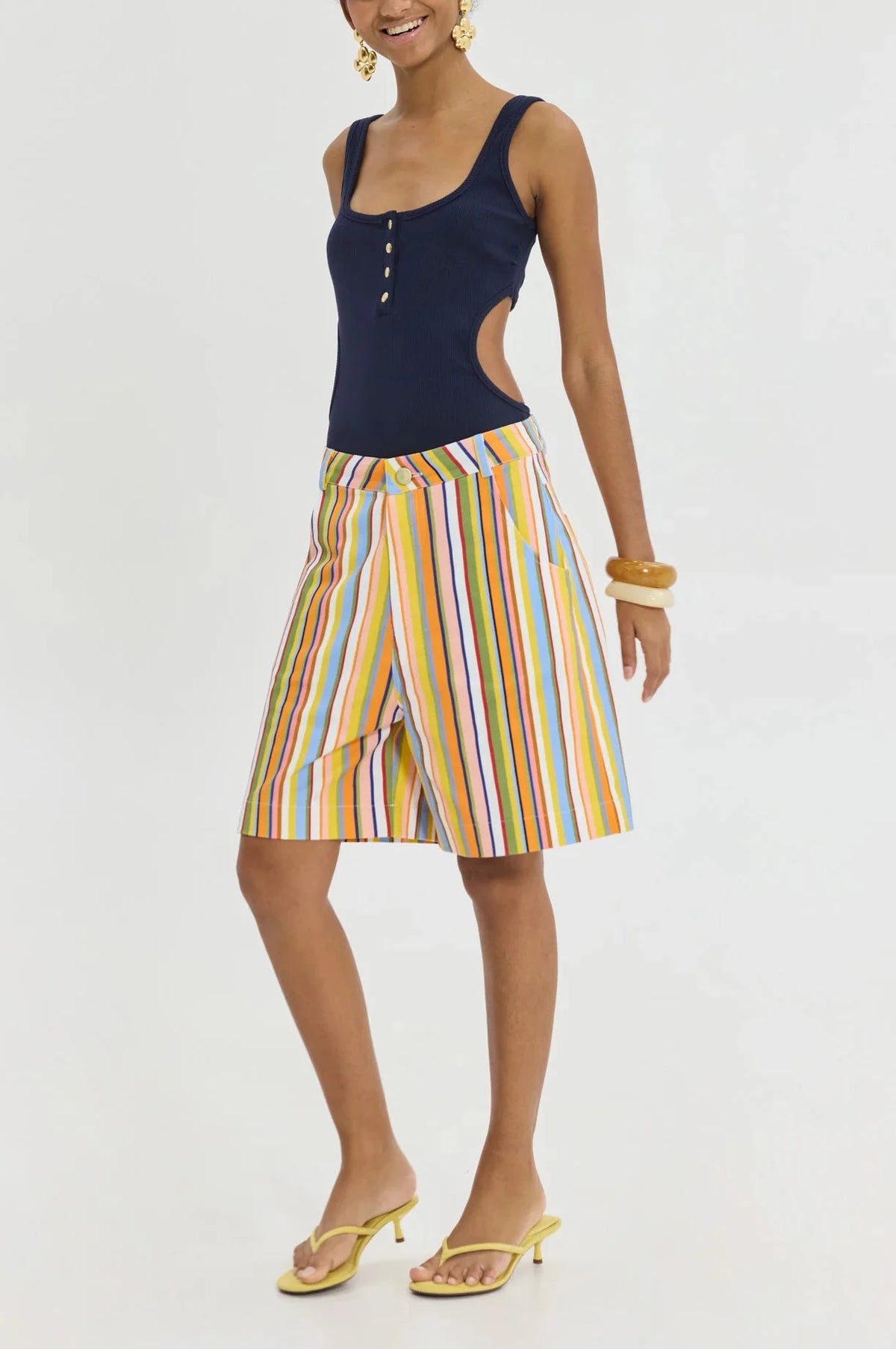 CUT-OUT TANK TOP BODY BLUE