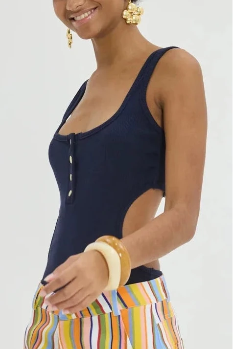 CUT-OUT TANK TOP BODY BLUE